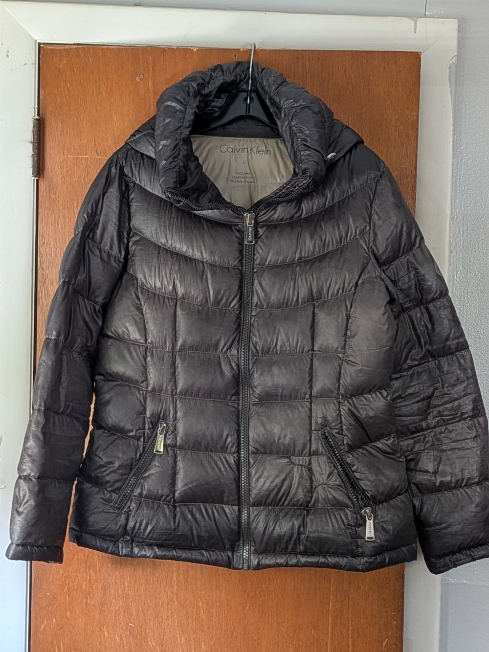 Woman's Calvin Klein Black Quilted Puffer Jacket Size L